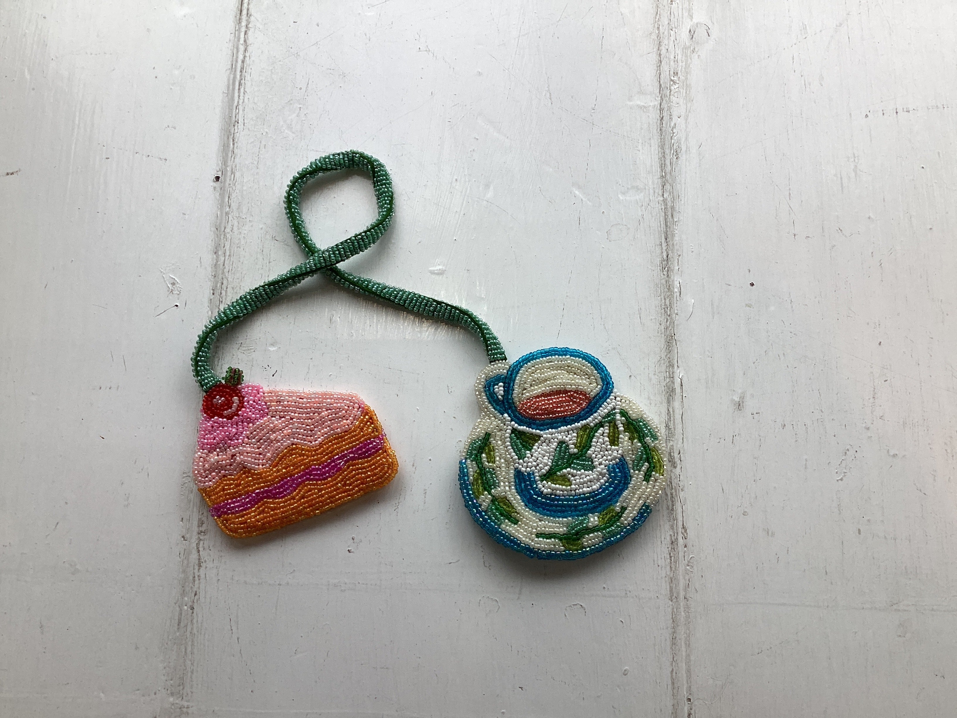 The Jackson’s “tea & cake” beaded bag charm