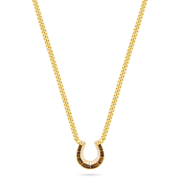 Talis Chains Horseshoe pendant necklace - tigers eye