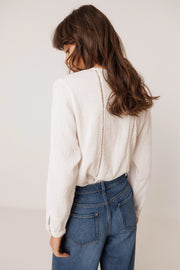 Indi & Cold romantic double gauze blouse - white