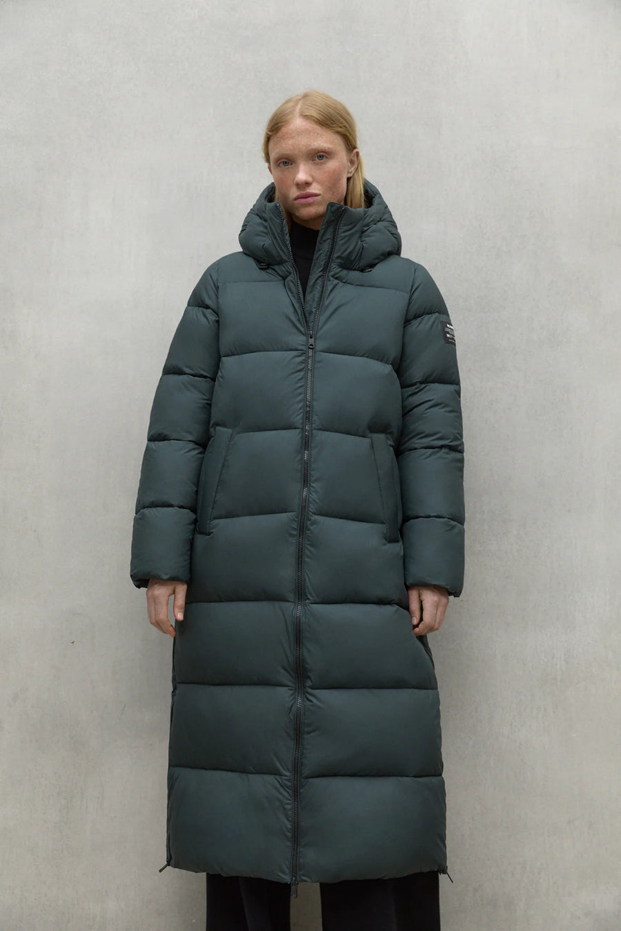 Ecoalf Binai lomg padded coat - woodland green
