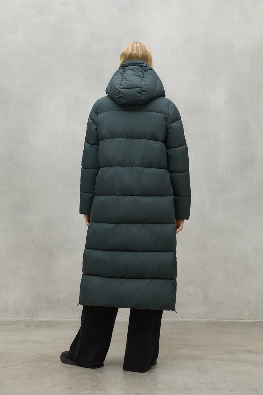 Ecoalf Binai lomg padded coat - woodland green