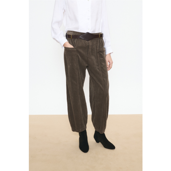 Beatriz Furest Barlavento cord barrel trouser - brown
