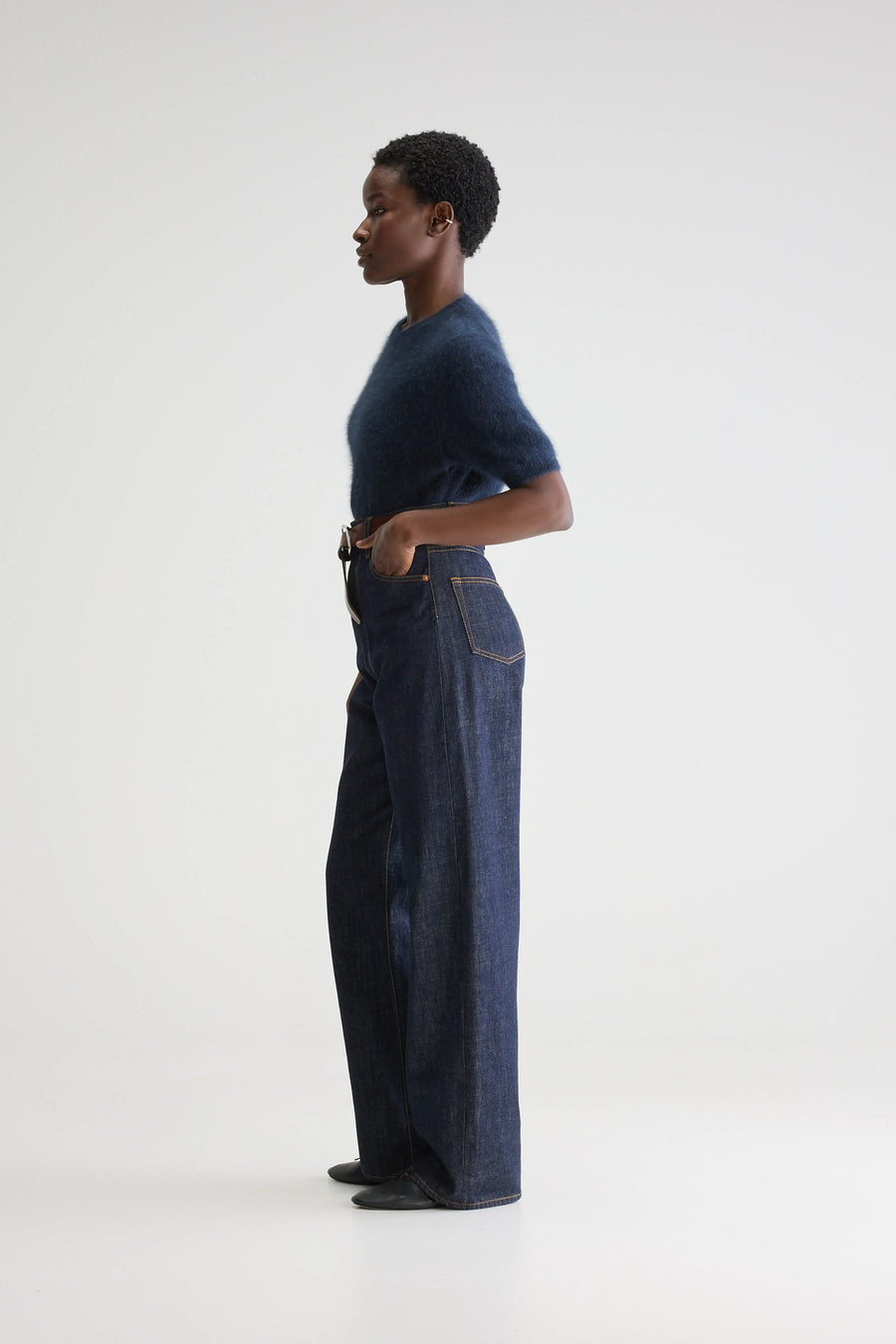 Bellerose Poker wide high rise jeans - dark blue