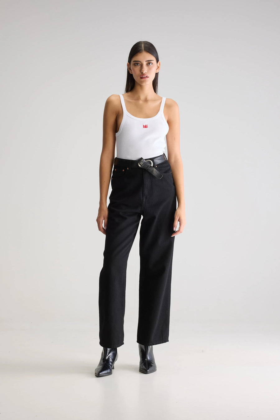 Bellerose Poker high rise/ wide leg jean - black