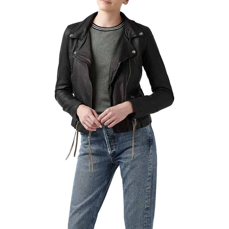 Studio-Kin Grace leather biker jacket - black
