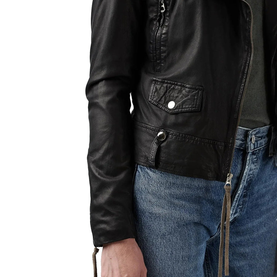 Studio-Kin Grace leather biker jacket - black