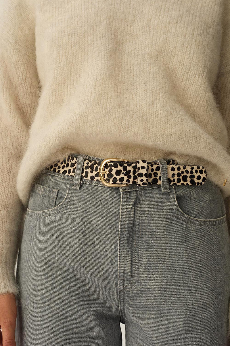 Des Petits Hauts spotty animal belt- black + white