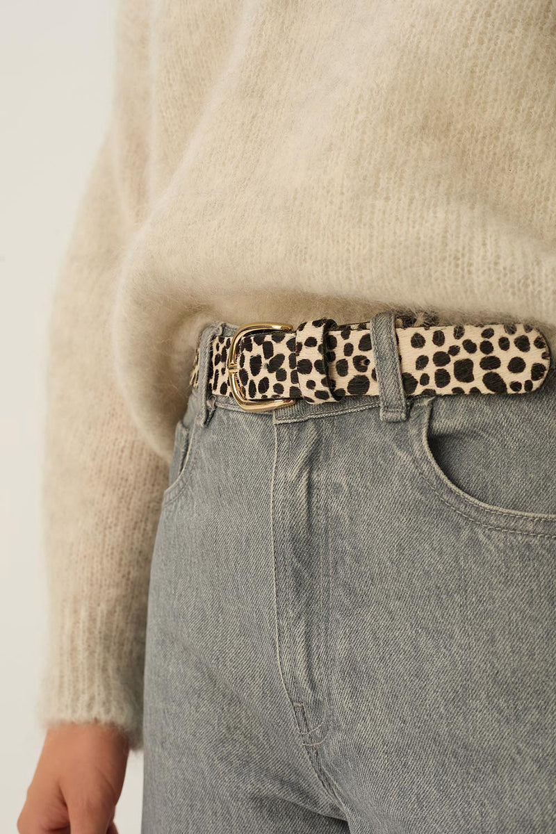 Des Petits Hauts spotty animal belt- black + white