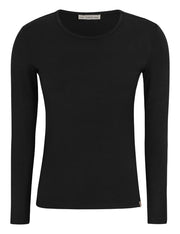 Esme studio long sleeve slim jersey top - black