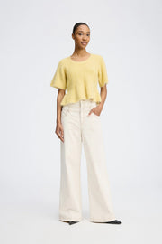 Munthe bow back short sleeved knit - yellow