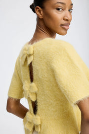 Munthe bow back short sleeved knit - yellow