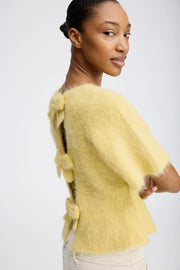 Munthe bow back short sleeved knit - yellow