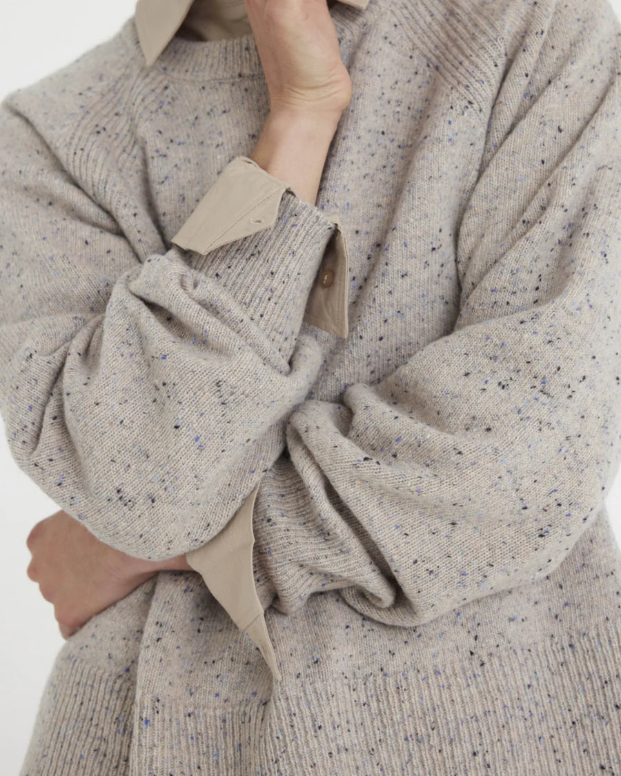 Esme Studios Elisa crewneck jumper - pale blue melange