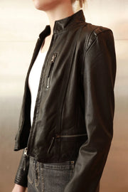 Studio-Kin Helena cropped leather jacket - black