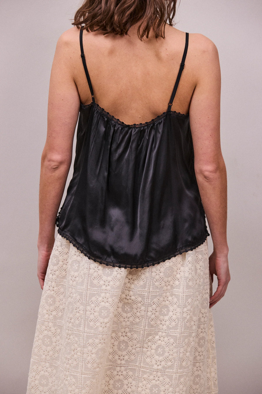 Faune Cynthia satin cami - black