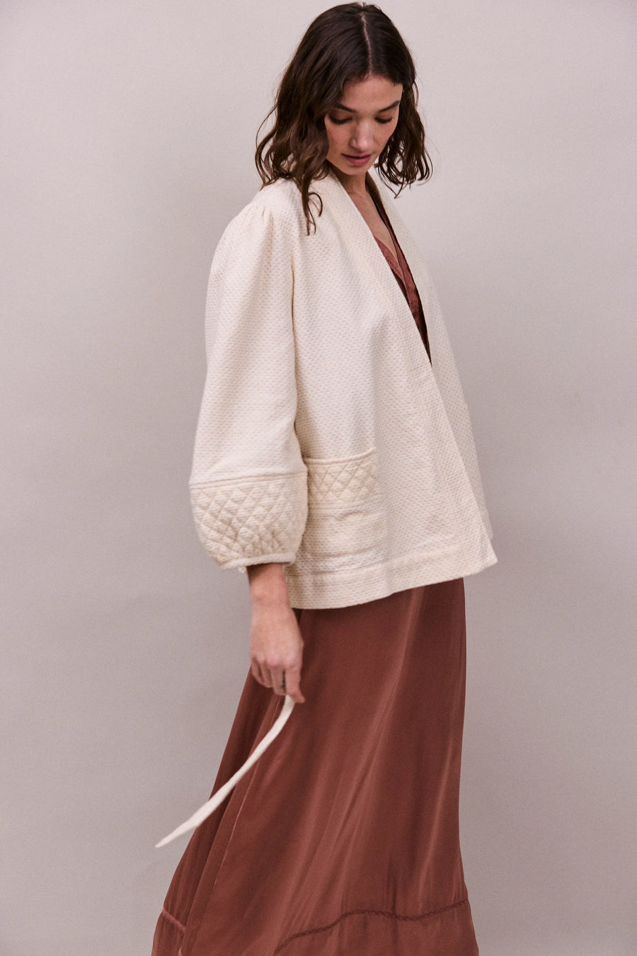 Faune Deia jacket - oyster & gold