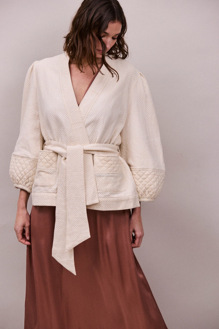 Faune Deia jacket - oyster & gold