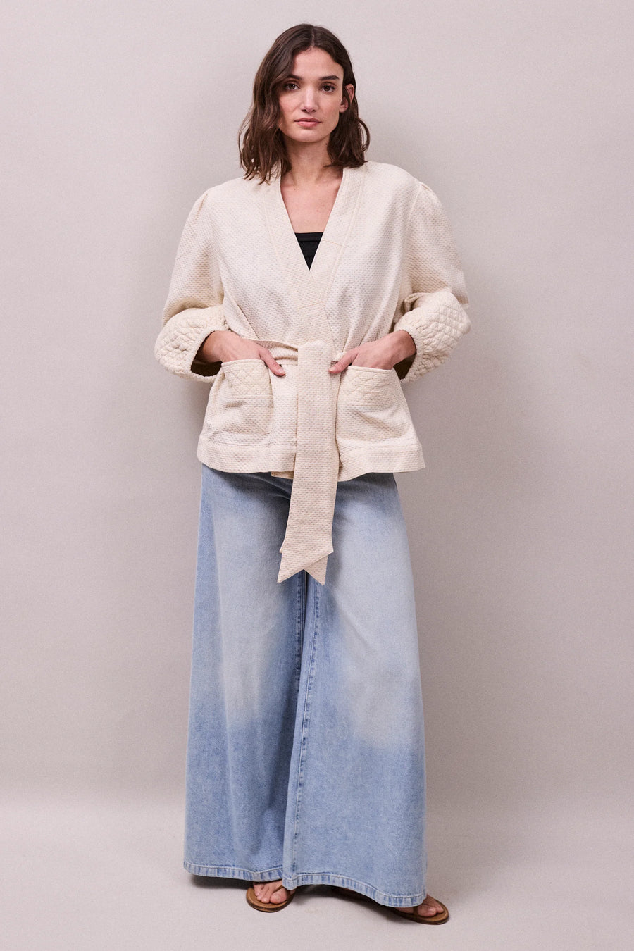 Faune Deia jacket - oyster & gold