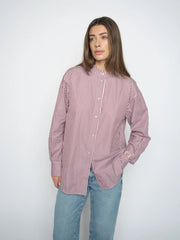 Mos mosh striped oversized shirt - cabernet