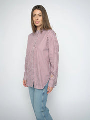 Mos mosh striped oversized shirt - cabernet