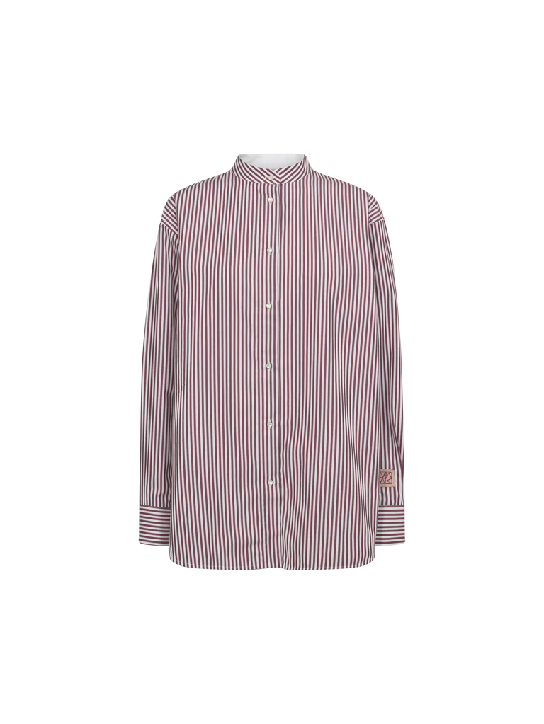 Mos mosh striped oversized shirt - cabernet