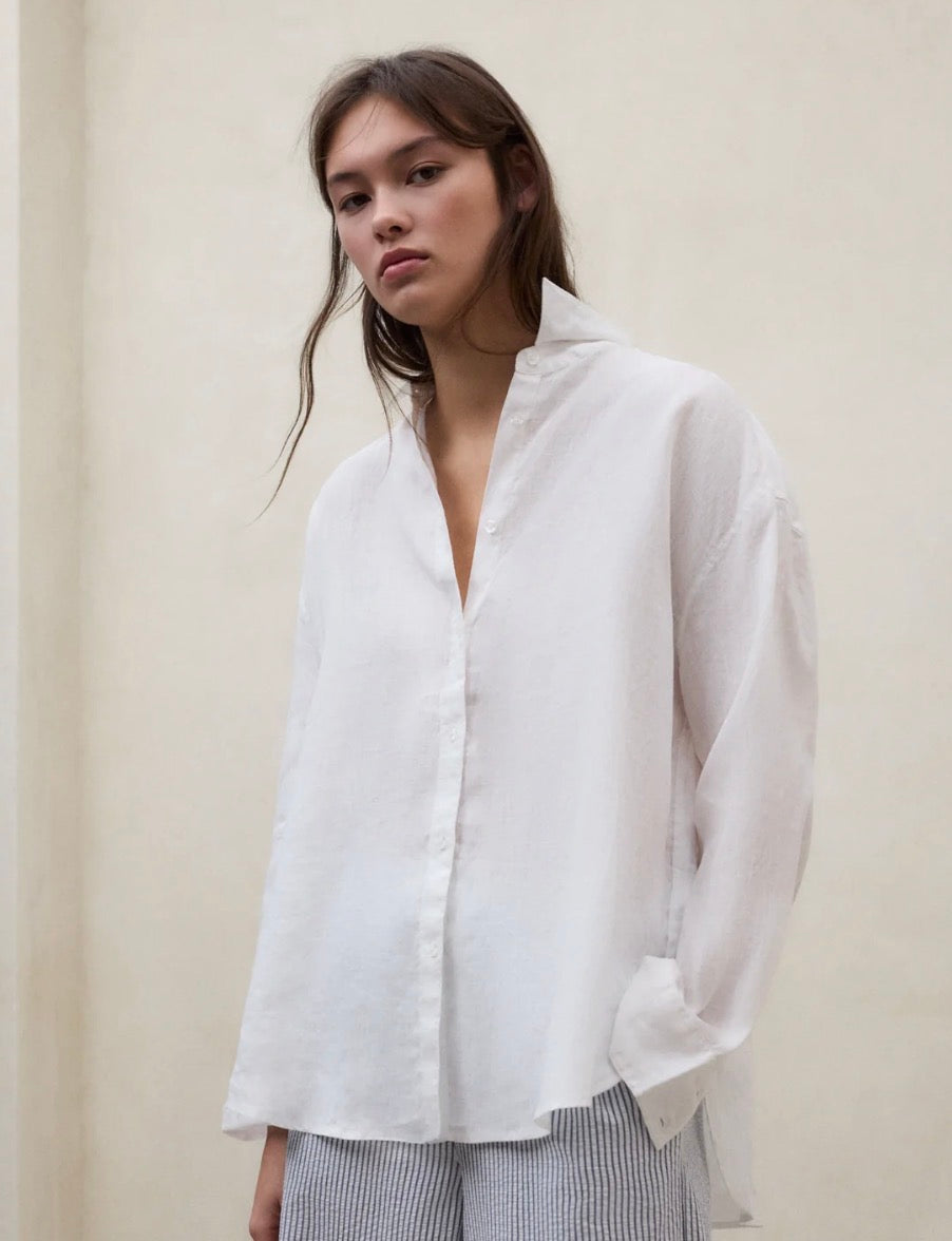Ecoalf Daria linen oversized shirt - white