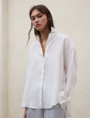 Ecoalf Daria linen oversized shirt - white