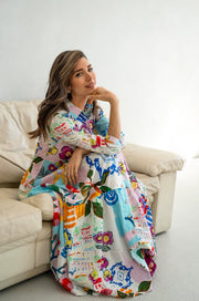 Jessica Russel Flint Amalfi print shirt dress