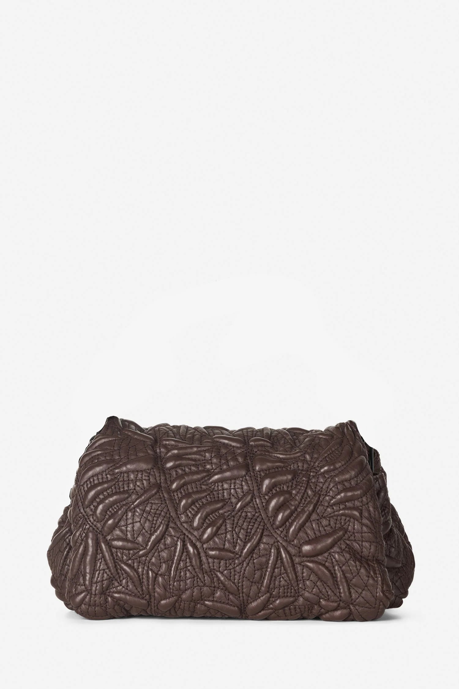 Munthe Foluke leather clutch bag - chocolate