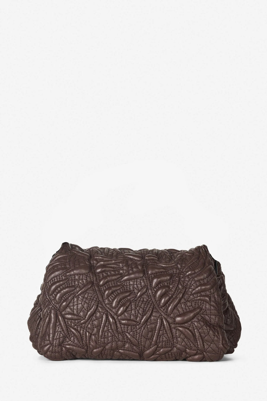 Munthe Foluke leather clutch bag - chocolate