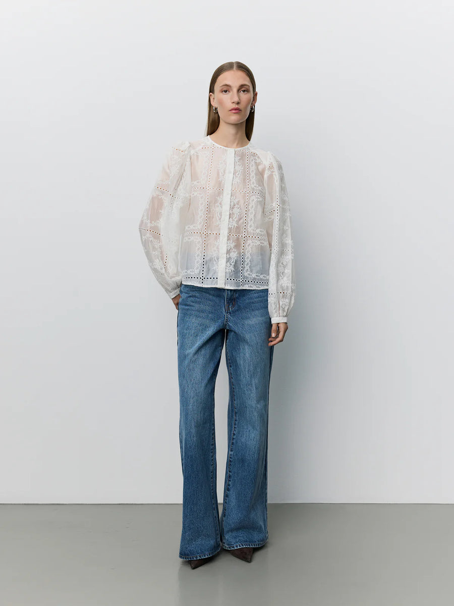 Sofie Schnoor Cora embroidered shirt - off white