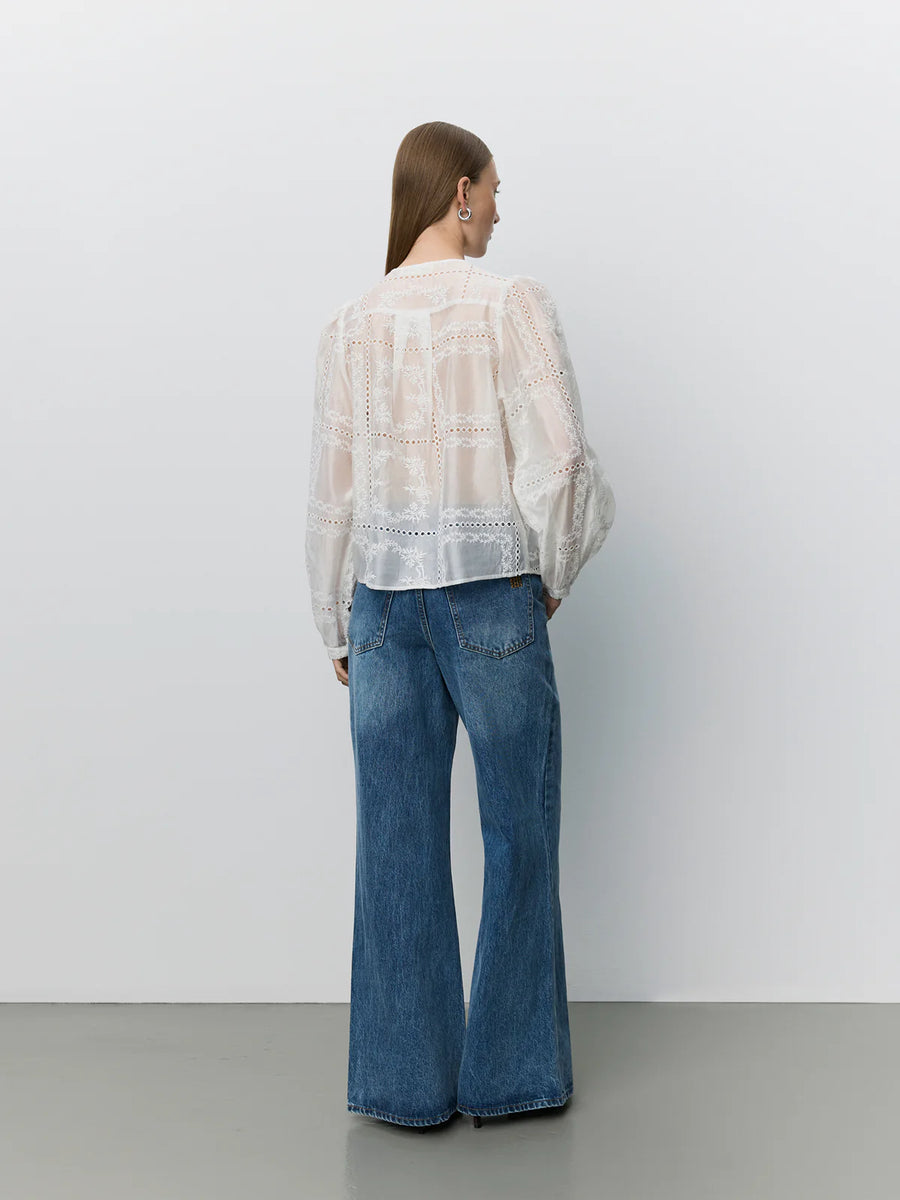 Sofie Schnoor Cora embroidered shirt - off white