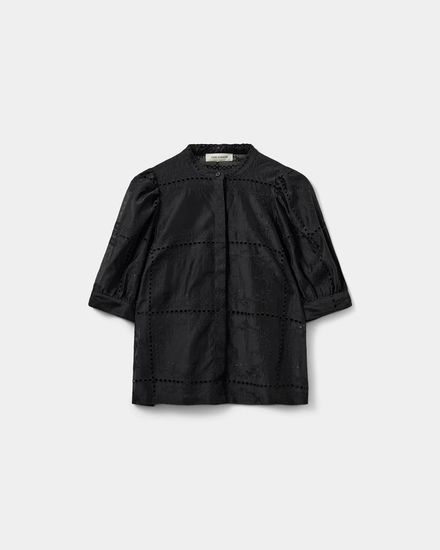 Sofie Schnoor Alessia broderie shirt - black