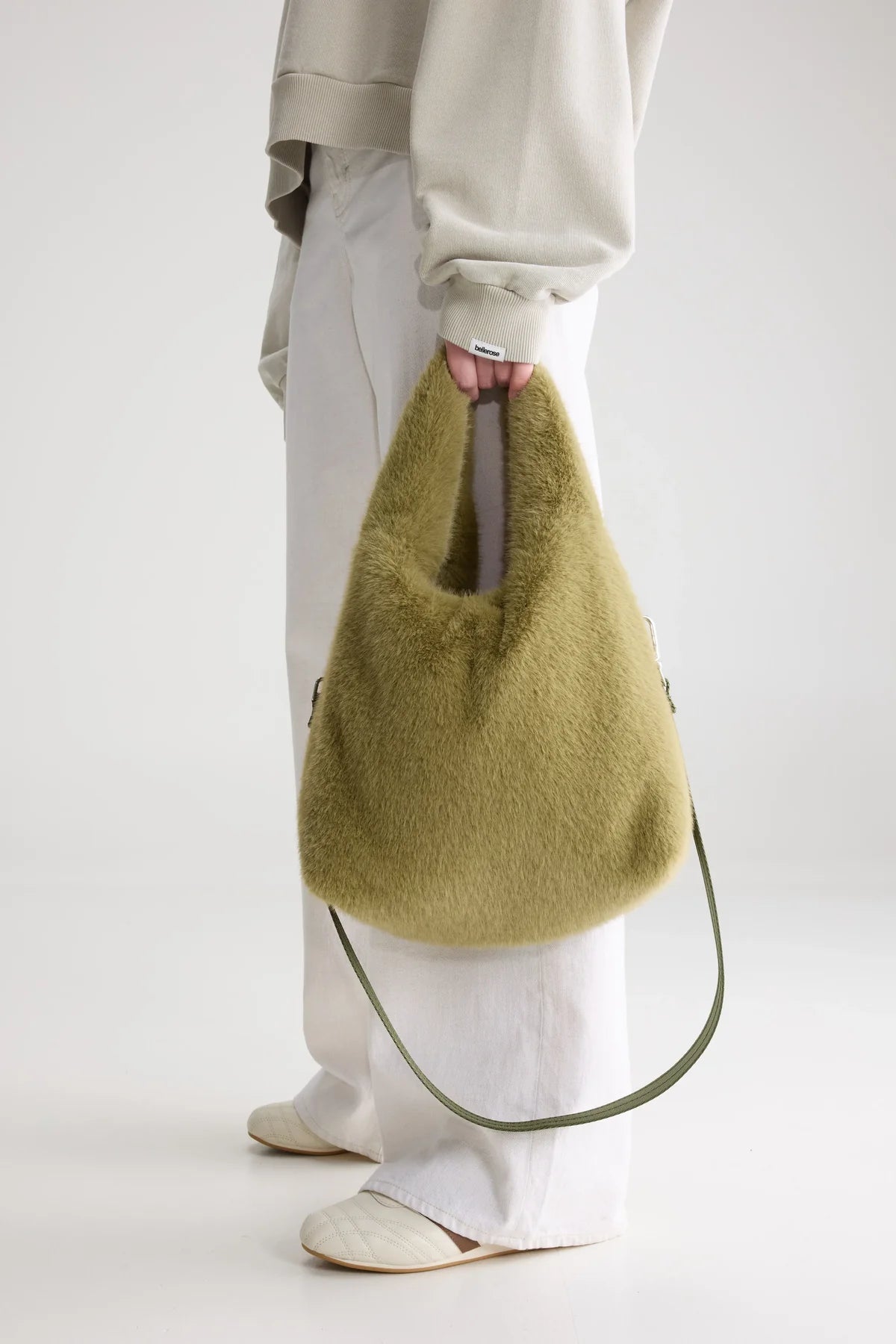 Bellerose Helga faux fur bag - sage green