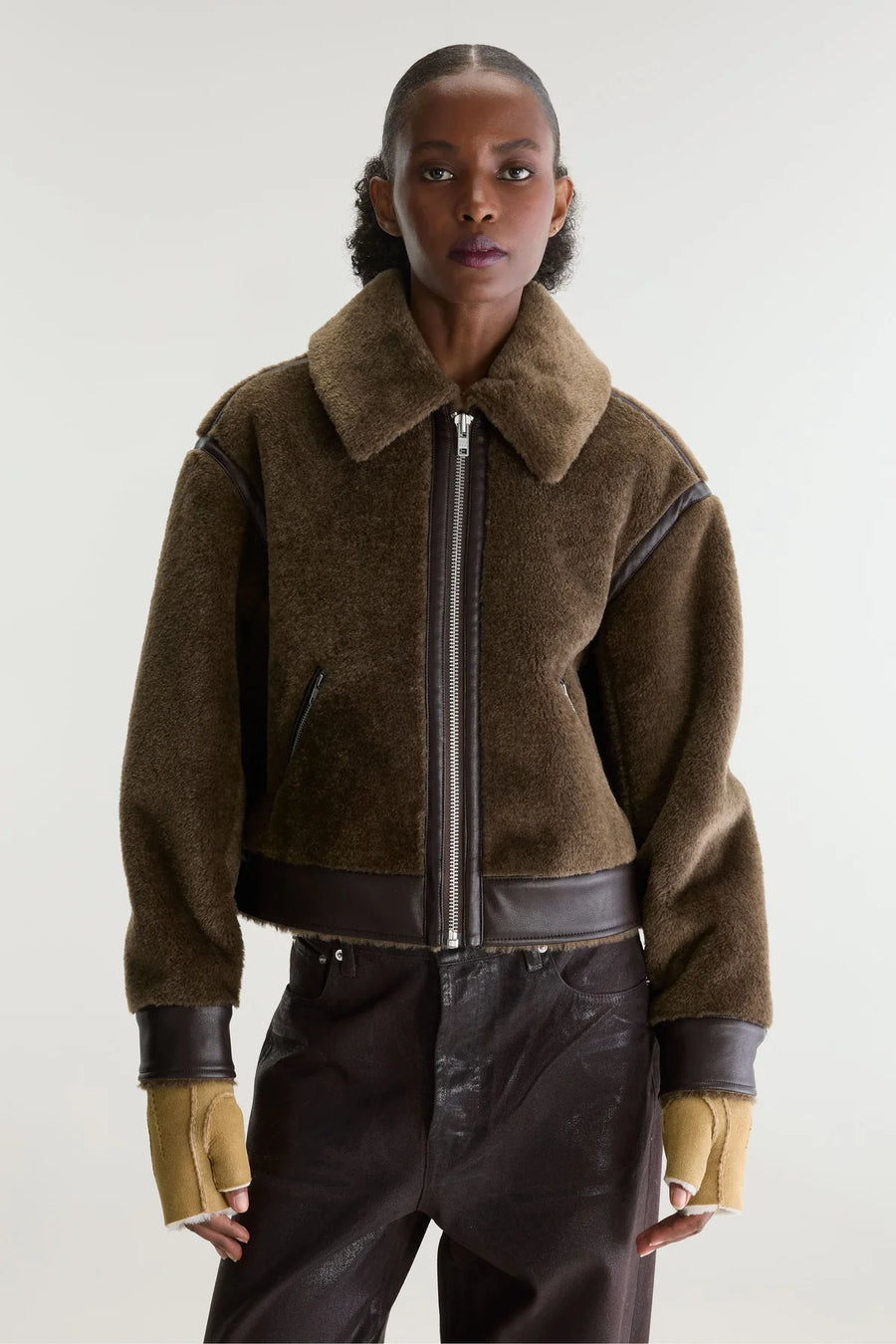 Bellerose Eagle shearling jacket - dark roast
