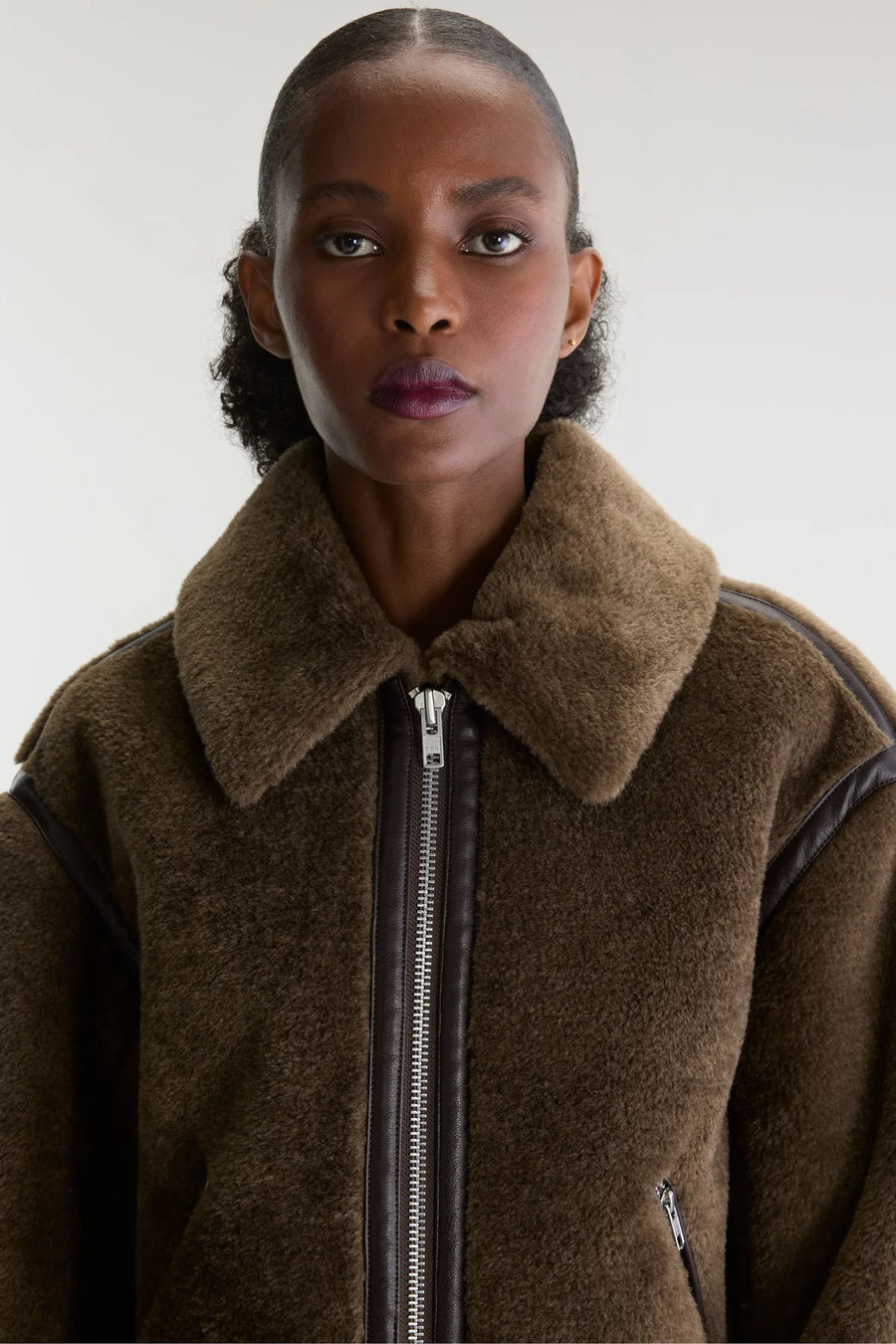 Bellerose Eagle shearling jacket - dark roast