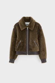 Bellerose Eagle shearling jacket - dark roast
