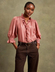 Penelope Chilvers Pink Satuna silk blouse