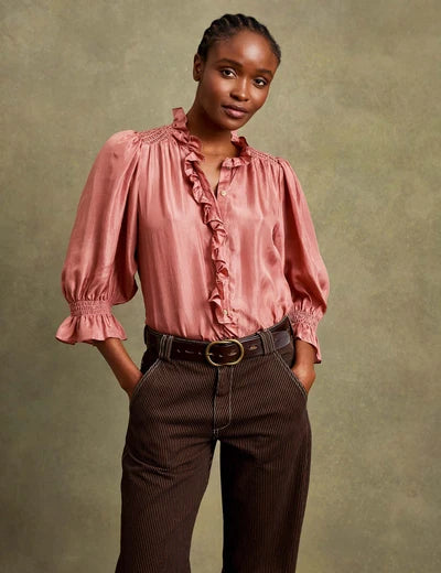 Penelope Chilvers Pink Satuna silk blouse