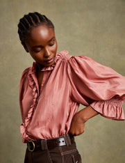 Penelope Chilvers Pink Satuna silk blouse