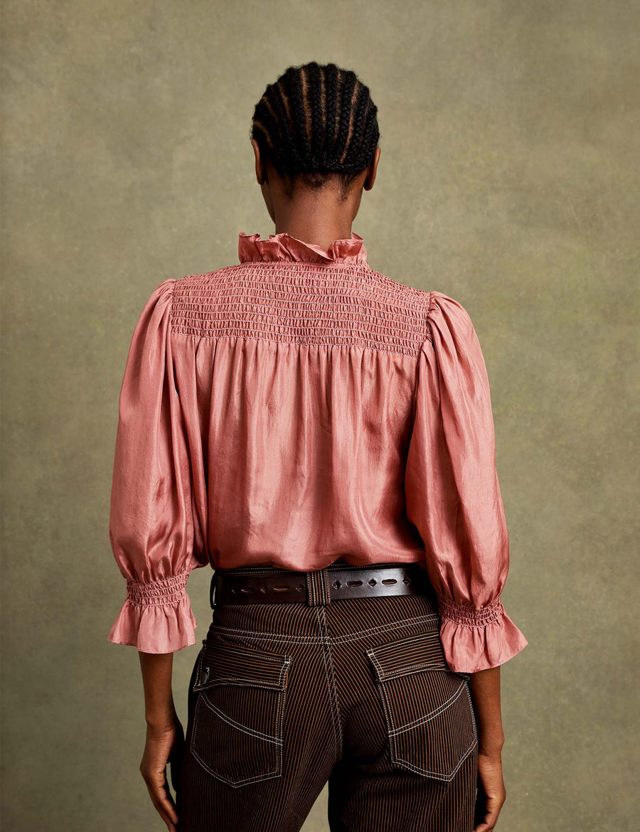 Penelope Chilvers Pink Satuna silk blouse