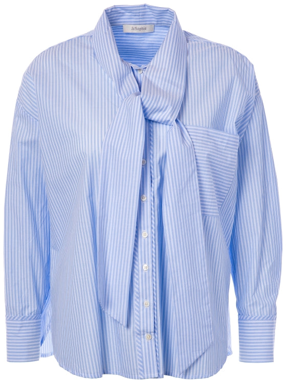 JcSophie Polo striped blouse - light blue