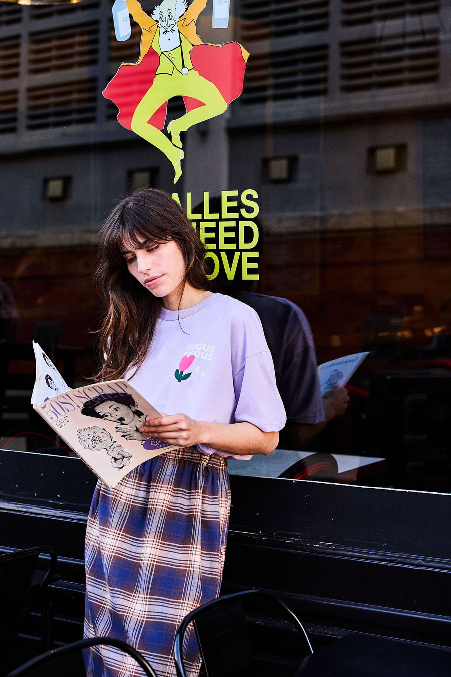 Arsense & Les pipelettes  a.p Bisous Bisous organic cotton t shirt - lilac