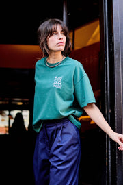 Arsene & Les pipelettes a.p Bonjour organic cotton t shirt - green