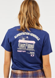 Arsene & les pipelettes alimentation print t shirt - navy