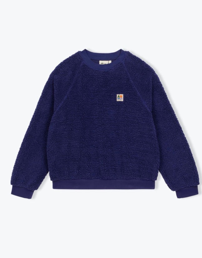 Arsene & les pipelettes a.p crew neck teddy fleece - navy