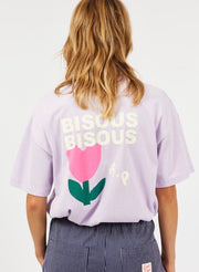 Arsense & Les pipelettes  a.p Bisous Bisous organic cotton t shirt - lilac
