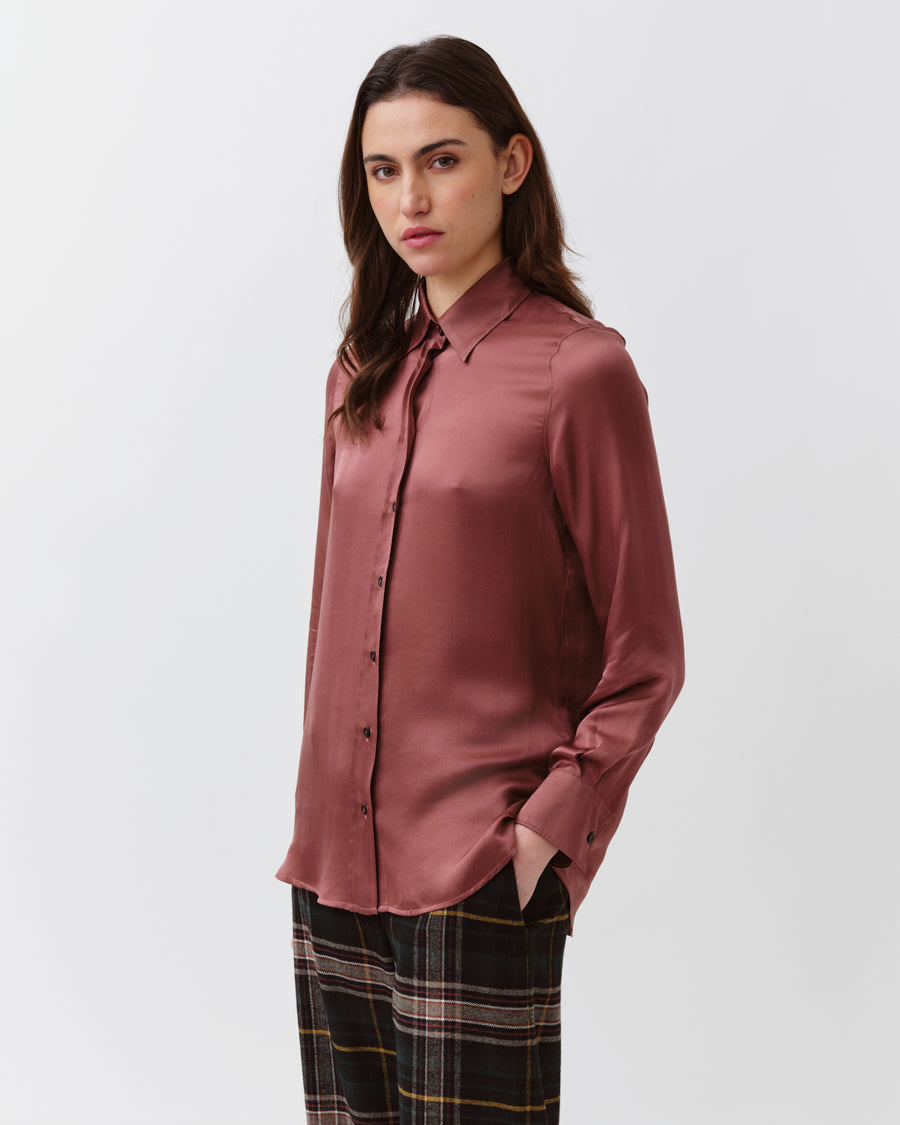 Diega Ceza silk mix blouse - rose (berry)