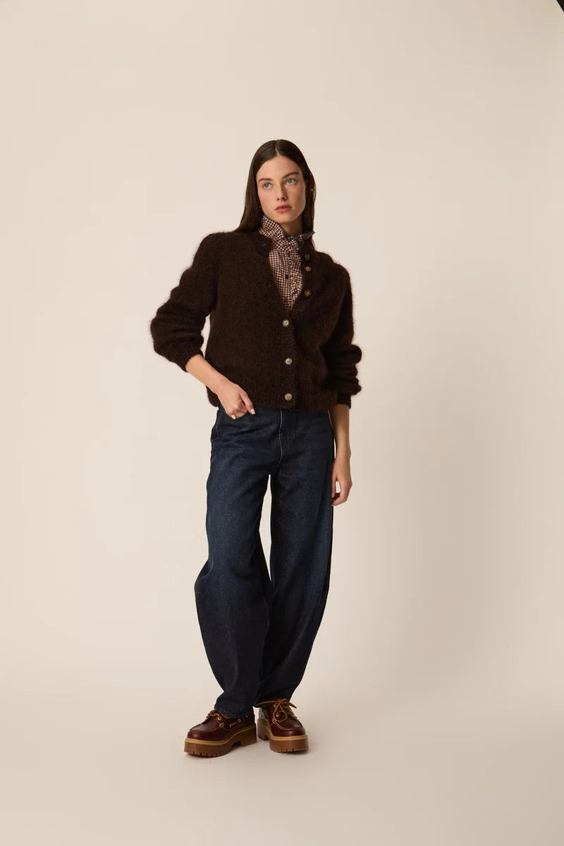 Des Petits Hauts Charles cardigan - chocolate