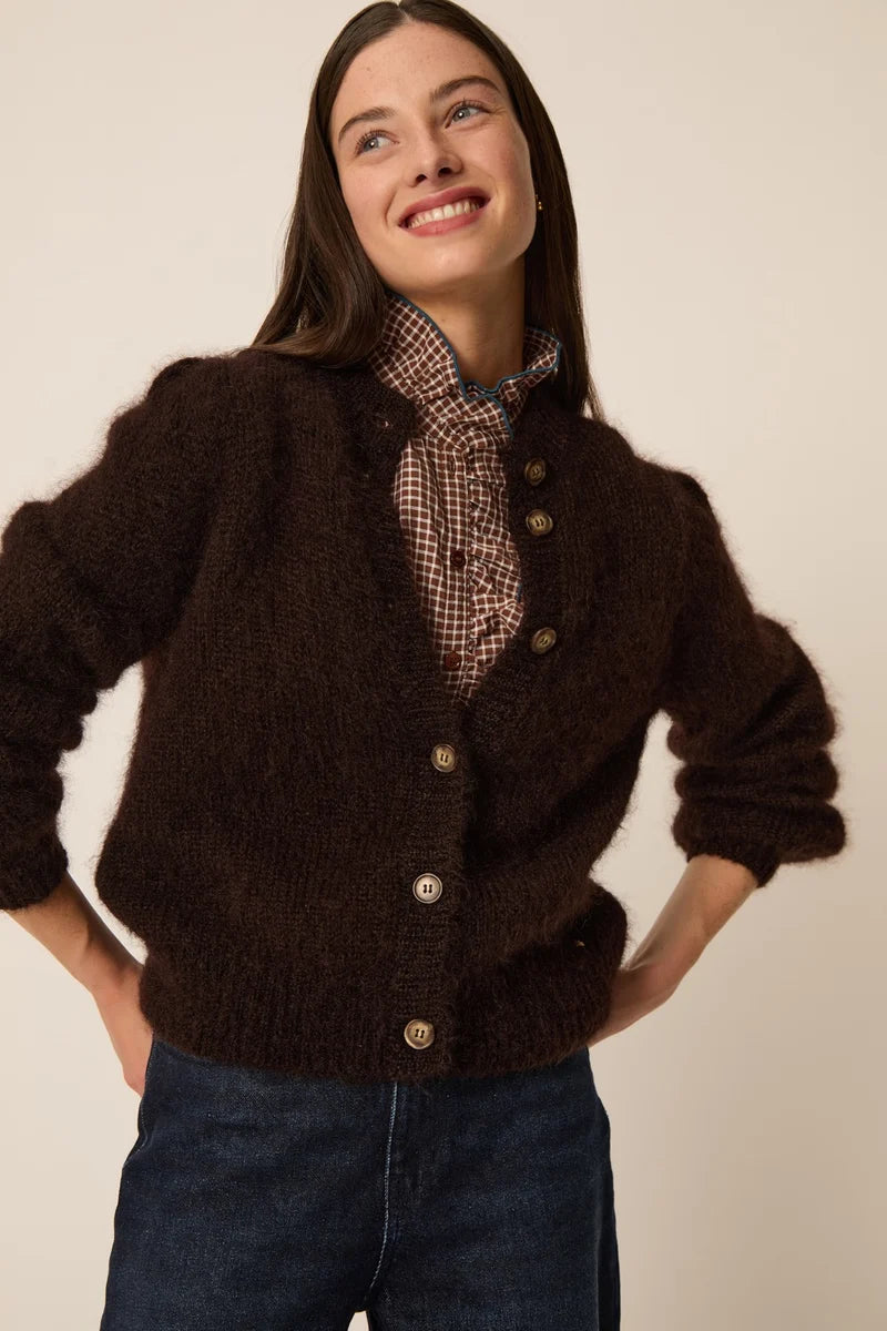 Des Petits Hauts Charles cardigan - chocolate